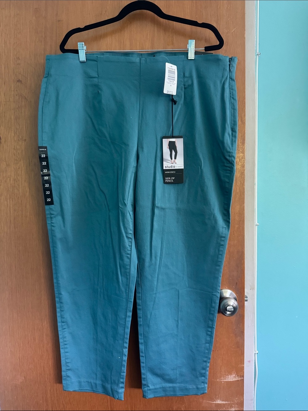 torrid Teal Ankle Pencil Pants